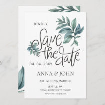 Watercolor Botanical Handwritten Save The Date Announcement