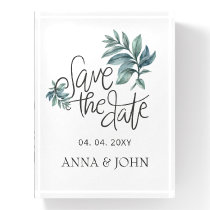 Watercolor Botanical Handwritten Save The Date Paperweight