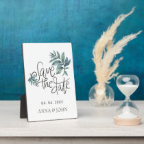 Watercolor Botanical Handwritten Save The Date Plaque