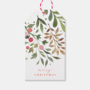 Watercolor Botanical Holiday Gift Tags