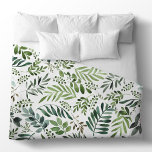 Watercolor Botanical Leaves  Duvet Cover<br><div class="desc">Elegant Watercolor botanical rustic leaves pattern duvet cover</div>