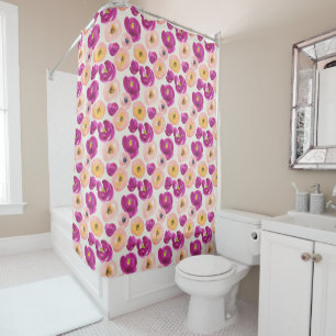 Watercolor Botanical Pattern Shower Curtain