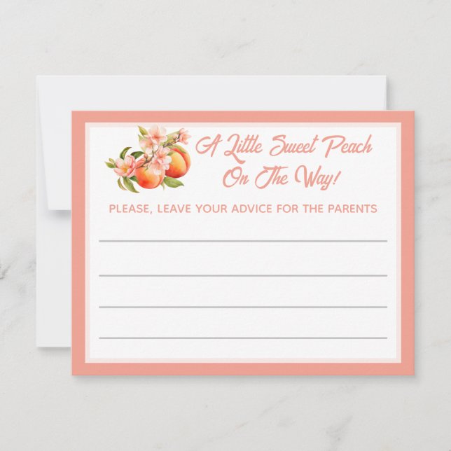 Watercolor Botanical Peach Parent Advice (Front)