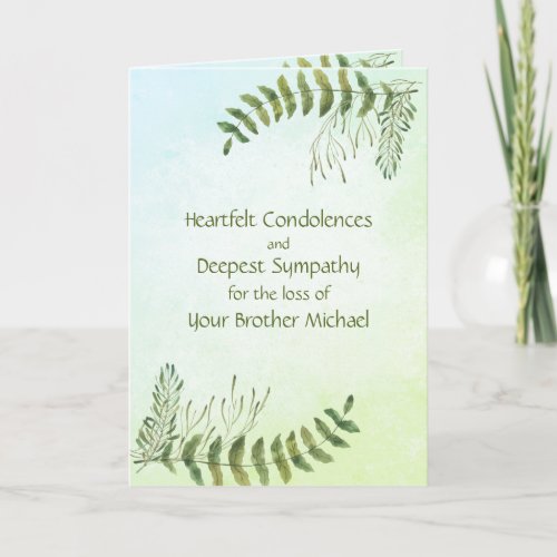 Watercolor Botanical Personalized Sympathy Card