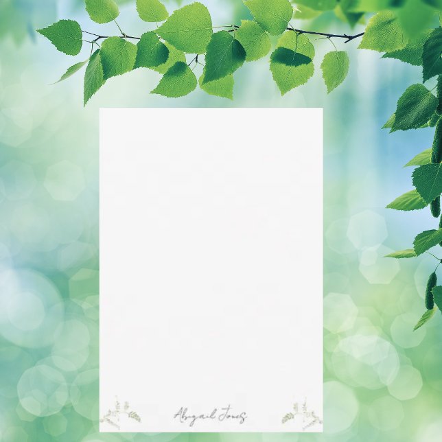  Watercolor Botanical Personalized White Thank You Card (Creator Uploaded)