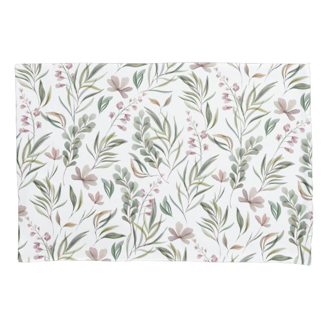 Watercolor Botanical Pillowcase (Front)