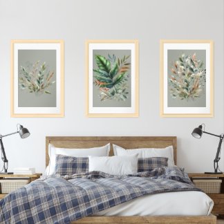 Watercolor Botanical Posters Art- Set of 3