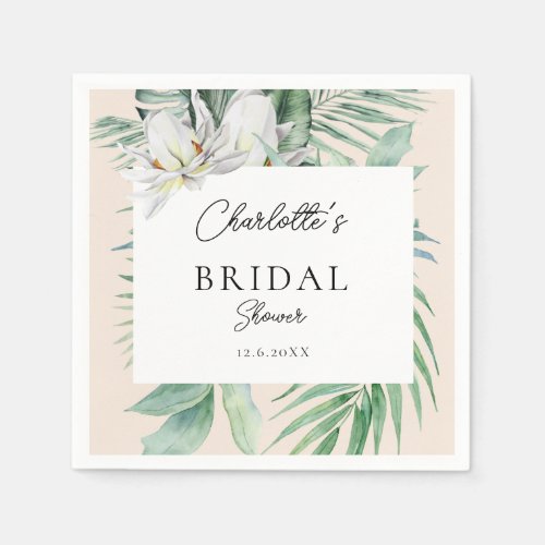 Watercolor Botanical Spring Bridal Shower   Napkins