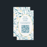 Watercolor Botanical Star David Bar Bat Mitzvah QR Enclosure Card<br><div class="desc">Perfect enclosure card to announce a bat mitzvah, bar mitzvah or other Jewish celebration! Hand made watercolor art for you on the front and back side! FULLY CUSTOMIZABLE! Click on “Personalize” above to edit the text and add your link to the QR code. Click "edit using design tool" to adjust...</div>