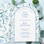 Watercolor Botanical Star of David Bar Bat Mitzvah Invitation<br><div class="desc">Perfect card to announce a bat mitzvah, bar mitzvah or other Jewish celebration! Hand made watercolor art for you on the front and back side! FULLY CUSTOMIZABLE! Click on “Personalize” above to edit the text. Click "edit using design tool" to adjust the fonts, colors and placements and to delete the...</div>