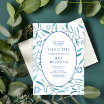 Watercolor Botanical Star of David Bar Bat Mitzvah Invitation<br><div class="desc">Perfect card to announce a bat mitzvah, bar mitzvah or other Jewish celebration! Hand made watercolor art for you on the front and back side! FULLY CUSTOMIZABLE! Click on “Personalize” above to edit the text. Click "edit using design tool" to adjust the fonts, colors and placements and to delete the...</div>