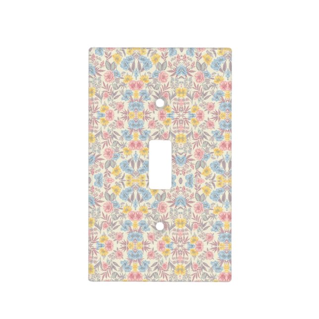Watercolor Botanical Switch Cover - Flowers (Front)
