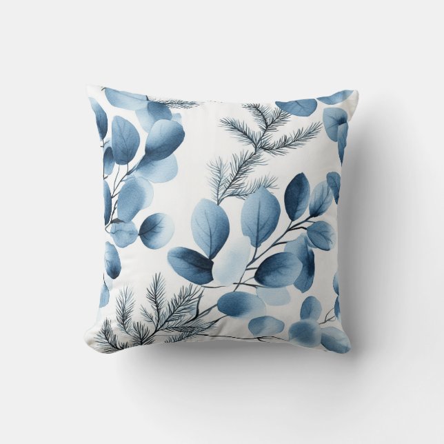 Watercolor Botanical Throw Pillow (Front)