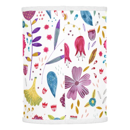 Watercolor Botanical Wildflower Hedgerow Painting Lamp Shade (Back)