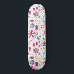 Watercolor Botanical Wildflower Hedgerow Painting Skateboard<br><div class="desc">A pretty modern watercolor painting of flowers and leaves in rich autumn colors scattered on a white background.</div>