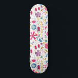 Watercolor Botanical Wildflower Hedgerow Painting Skateboard<br><div class="desc">A pretty modern watercolor painting of flowers and leaves in rich autumn colors scattered on a white background.</div>
