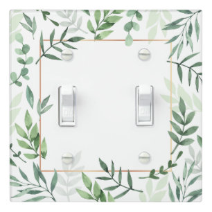 Watercolor Botanicals and Gold  Light Switch Cover