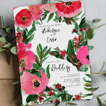 Watercolor Botanicals Pink Anemone Floral Wedding Invitation<br><div class="desc">Watercolor inspired floral and botanical design with light gray background and black text.</div>