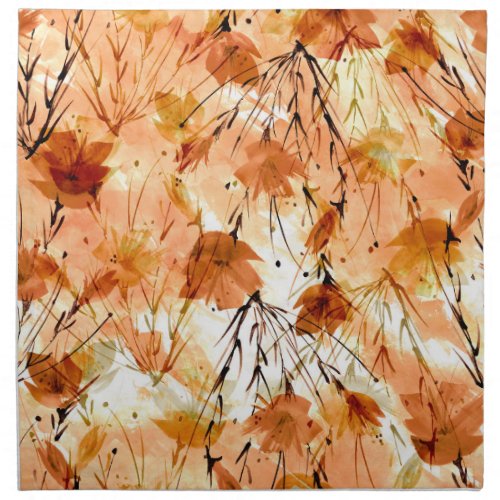 Watercolor Botanicals Vintage Plant Pattern Cloth Napkin