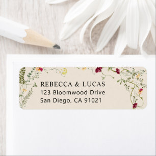 Watercolor Botantical Return Address Label