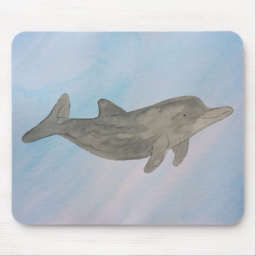 Watercolor Bottlenose Dolphin Mouse Pad