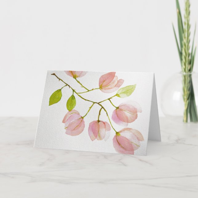 Watercolor Bougainvillea flowers Card (Front)