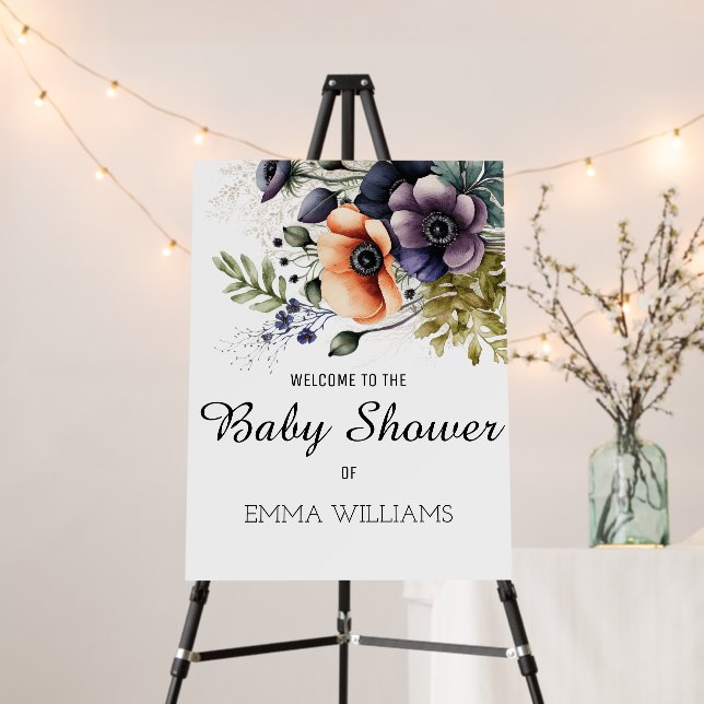 Watercolor Bouquet | Baby Shower Foam Board (In Situ (Stand))