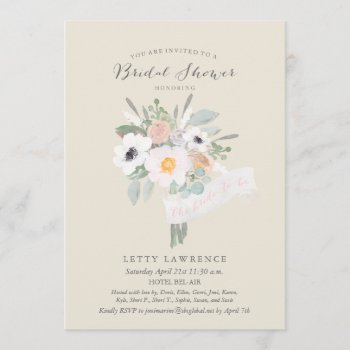 Watercolor Bouquet Bridal Shower Invitation by Whimzy_Designs at Zazzle