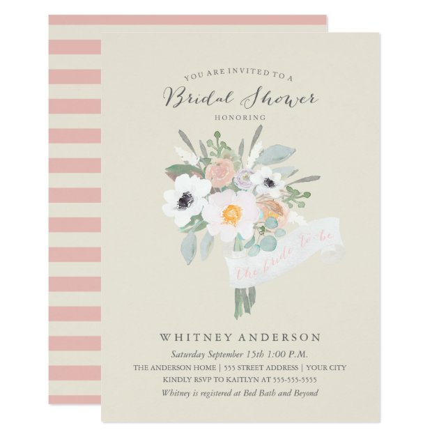 Watercolor Bouquet Bridal Shower Invitation