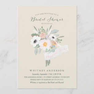 Watercolor Bouquet Bridal Shower Invitation