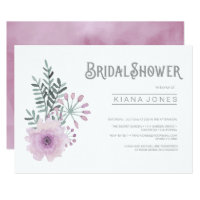 Watercolor Bouquet Bridal Shower Lilac ID654 Invitation