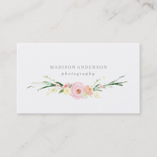 Customizable Watercolor Bouquet | Business Cards