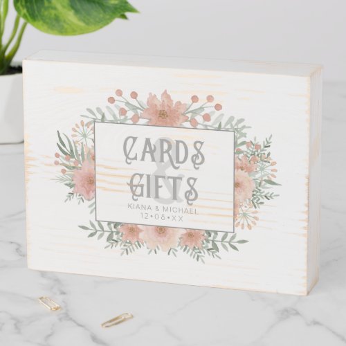 Watercolor Bouquet Cards  Gifts Blush ID654 Wooden Box Sign
