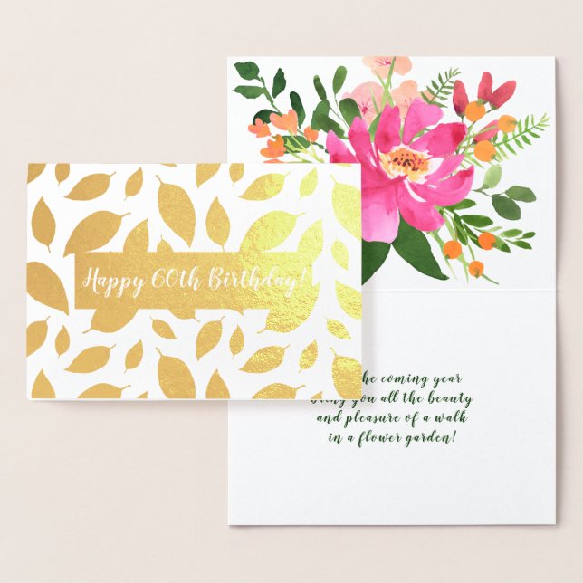 Watercolor Bouquet Custom All-Occasion Foil Card (Display)