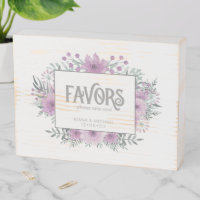 Watercolor Bouquet Favors Lilac ID654 Wooden Box Sign