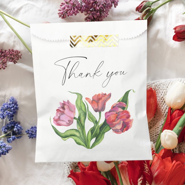 Watercolor bouquet flowers Thank You Favor Bag (Creator Uploaded)