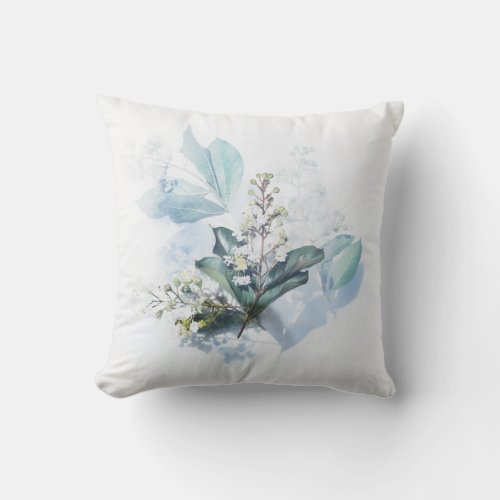 Watercolor Bouquet Flowers Throw Pillow