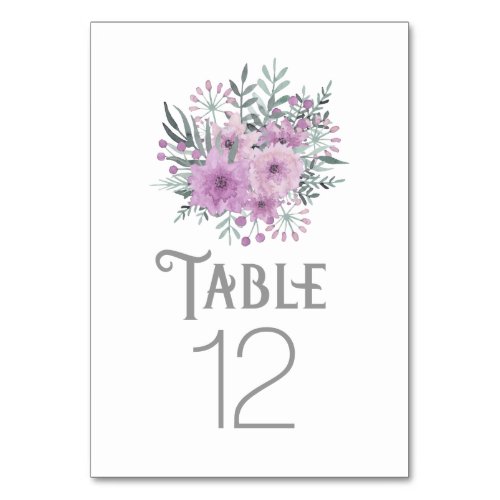 Watercolor Bouquet Lilac ID654 Table Number