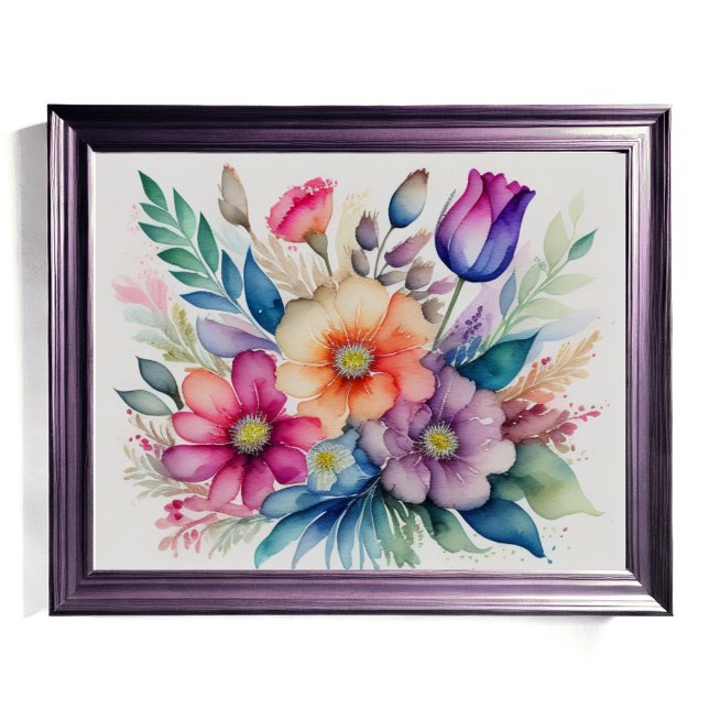 Watercolor Bouquet of Flowers 5:4 Poster (Creator Uploaded)