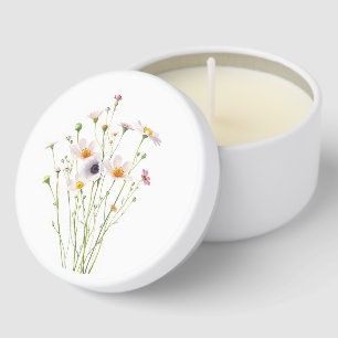 Watercolor bouquet of wildflowers mini candle favors