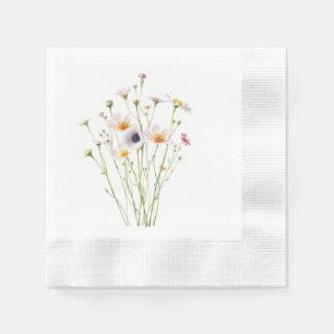 Watercolor bouquet of wildflowers napkins