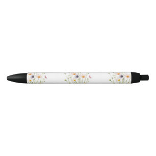 Watercolor bouquet of wildflowers pen