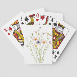 Watercolor bouquet of wildflowers poker cards