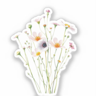 Watercolor bouquet of wildflowers sticker