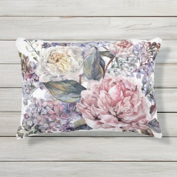 Watercolor Bouquet Outdoor Accent Pillow by FantasyPillows at Zazzle