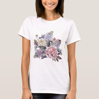 Watercolor Bouquet T-shirt by FantasyApparel at Zazzle