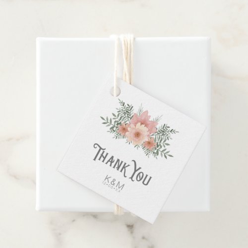 Watercolor Bouquet Thank You Blush ID654 Favor Tags