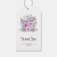 Watercolor Bouquet Thank You Lilac ID654 Gift Tags