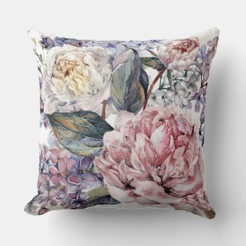 Watercolor Bouquet Throw Pillow by FantasyPillows at Zazzle