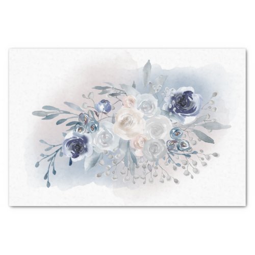 watercolor bouquet tissue paper